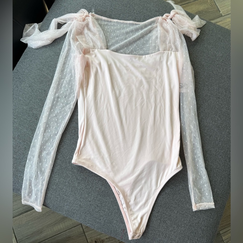 Elegant Pink Sheer Bodysuit